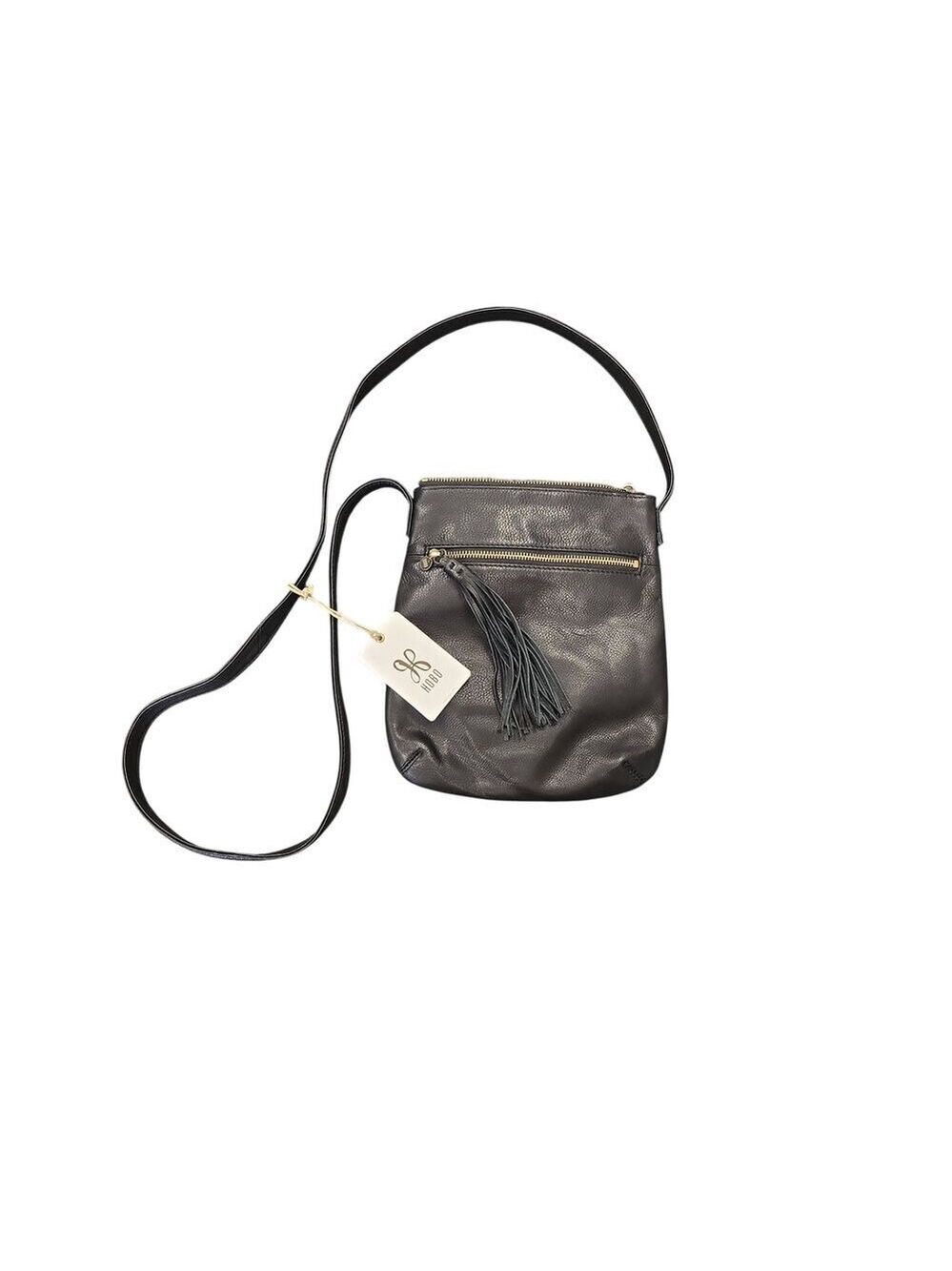Hobo Sarah Black Leather Crossbody Bag Tassel Zip Pocket Genuine NWT $168